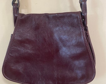 Ox blood leather vintage purse