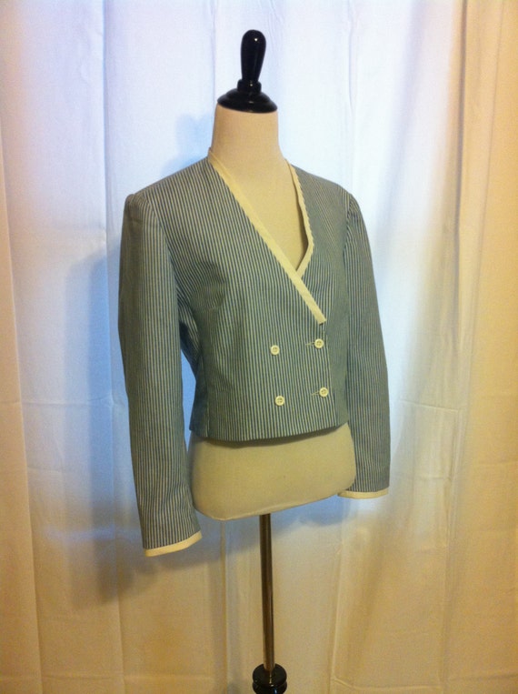 Vintage Sailor striped cropped jacket