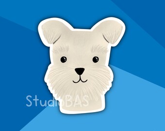 Mini Schnauzer Vinyl Sticker - White