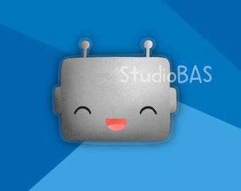 Happy Robot Vinyl Sticker