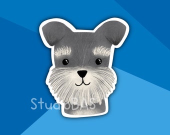 Mini Schnauzer Vinyl Sticker - Salt and Pepper