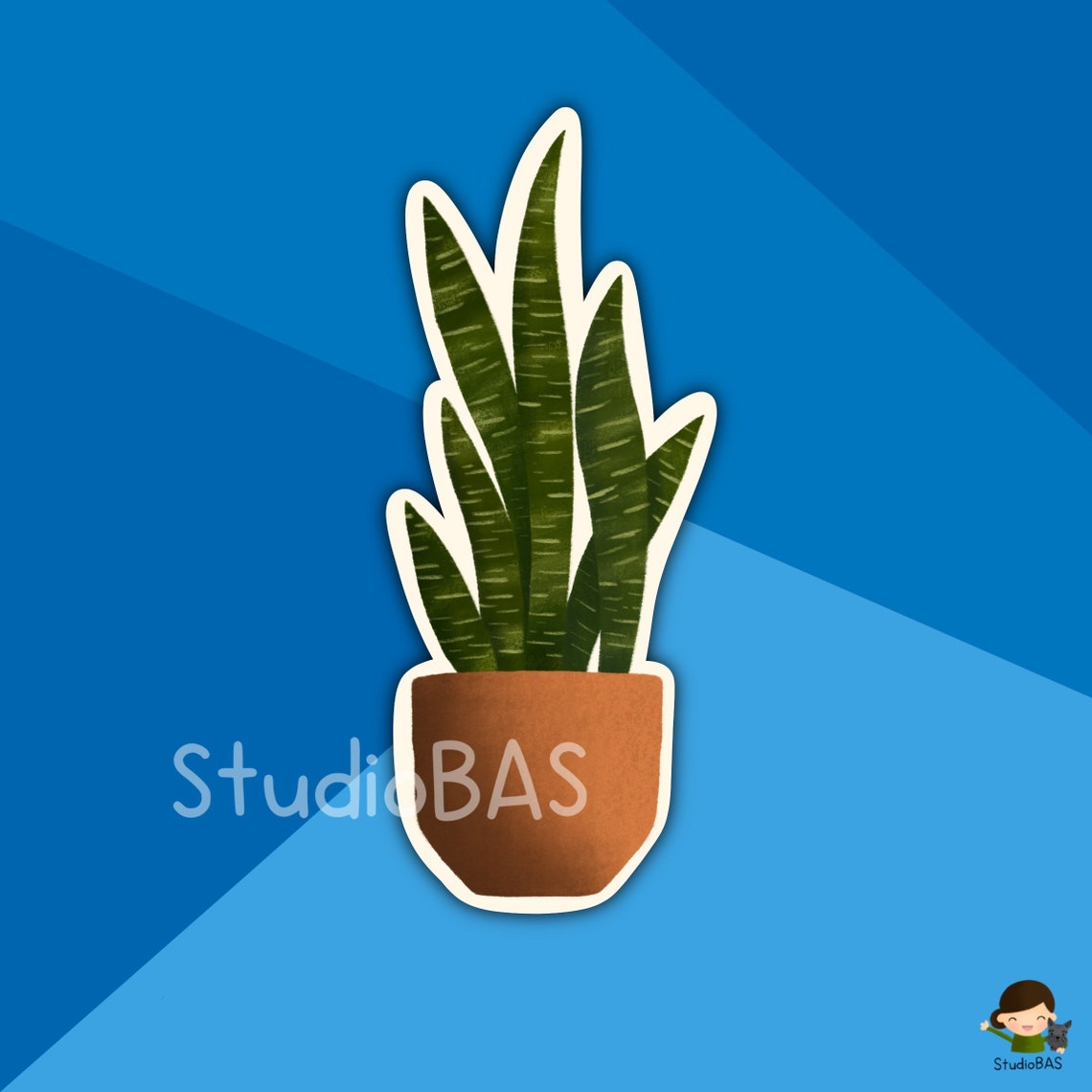 Snake Plant Vinyl Sticker Etsy