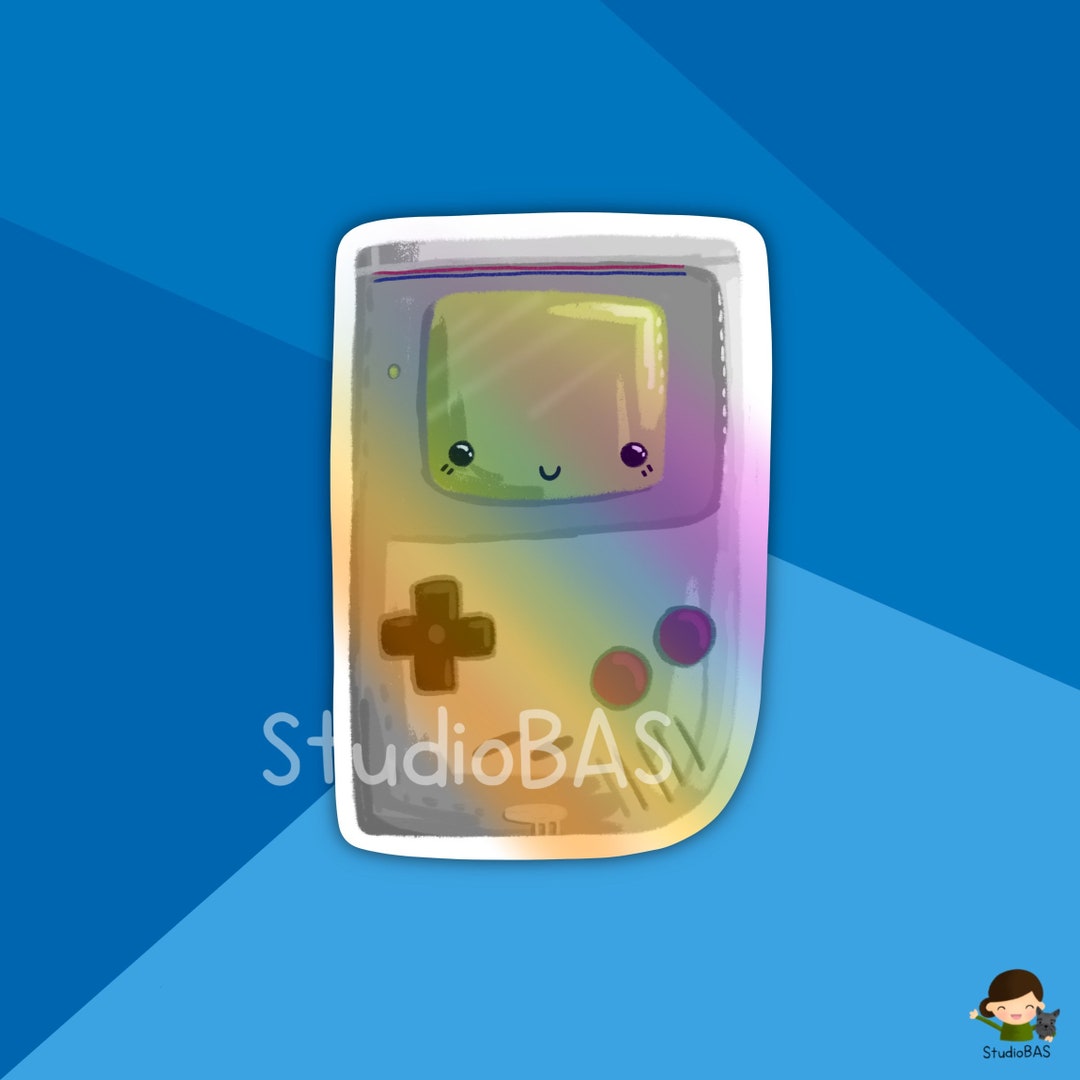 Gameboy Logo Sticker Cute Gameboy Holographic Vinyl Sticker - Etsy