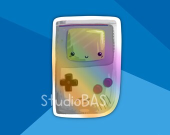Cute Gameboy Holographic Vinyl Sticker