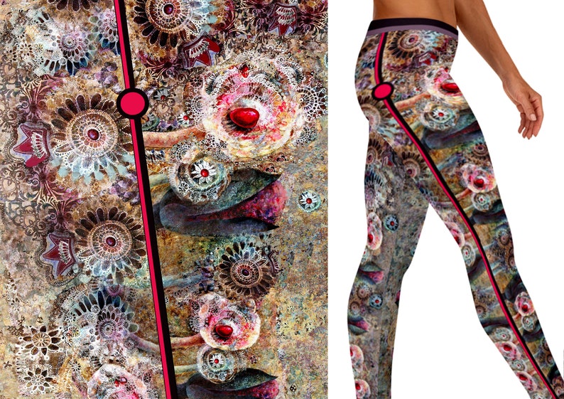 Stylish art print  leggings for yoga sport leisure/ image 0