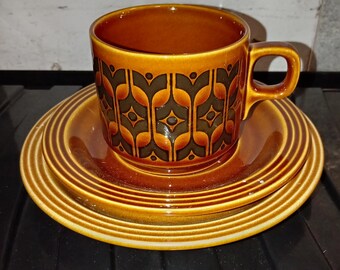 Set of 4 HORNSEA Heirloom 1975 Teacup and Saucer Coffee Cup and