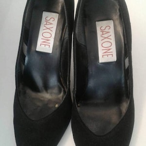 Vintage Suede Heels with mesh side panels