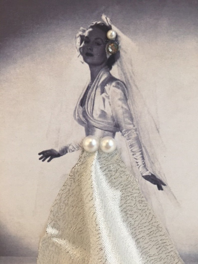 Beautiful Handmade Retro Greeting Card Bridal image 2