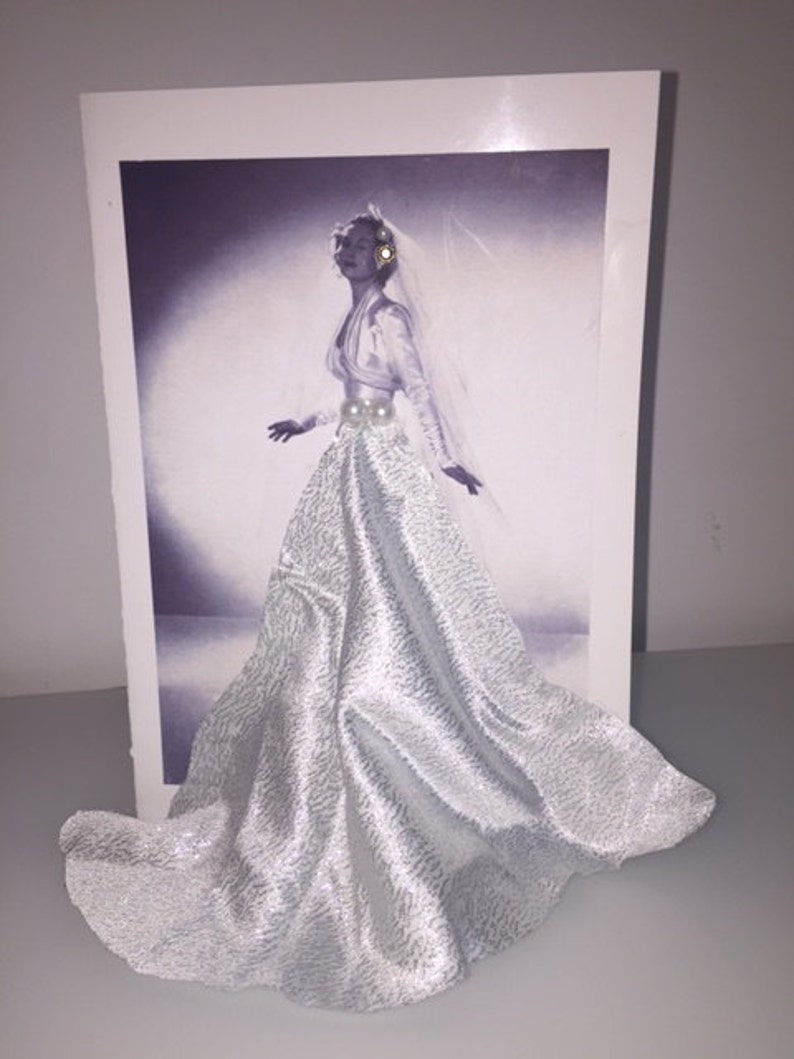 Beautiful Handmade Retro Greeting Card Bridal image 1