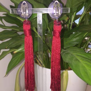 Upcycled Vintage Clip-on Tassel Earrings image 4