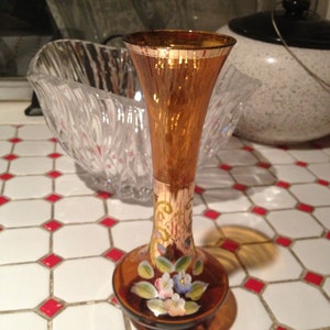 Vintage hand geschilderde half eeuw vazen
