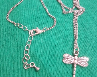 Dragonfly silver necklace