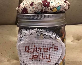 Quilter's Jelly Jar-Quilters gift-Unique pin cushion