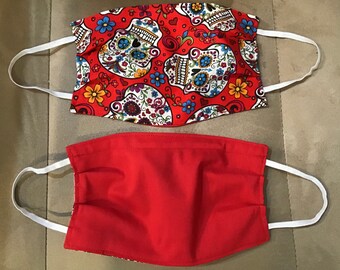 Sugar skull mask-Dio de las Muertos masks-Day of the Dead-washable mask