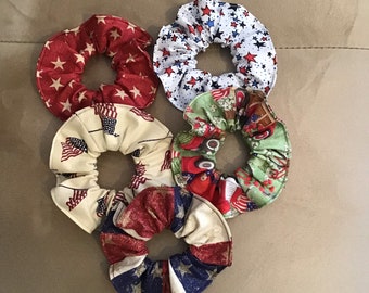 Patriotic Hair scrunchies-hair ties-ponytail holder-RWB hair ties