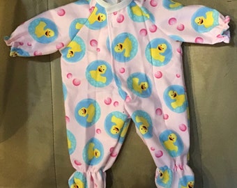 Pellet baby sleeper-doll clothes-baby doll clothes-night wear-purple sleeper-pink sleeper-white sleeper-washable outfit