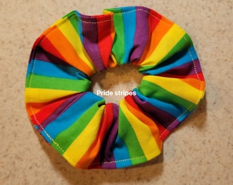 Rainbow hair ties, Pride hair ties, heart pride hair ties, pride scrunchies, rainbow scrunchies, washable scrunchies, black scrunchies