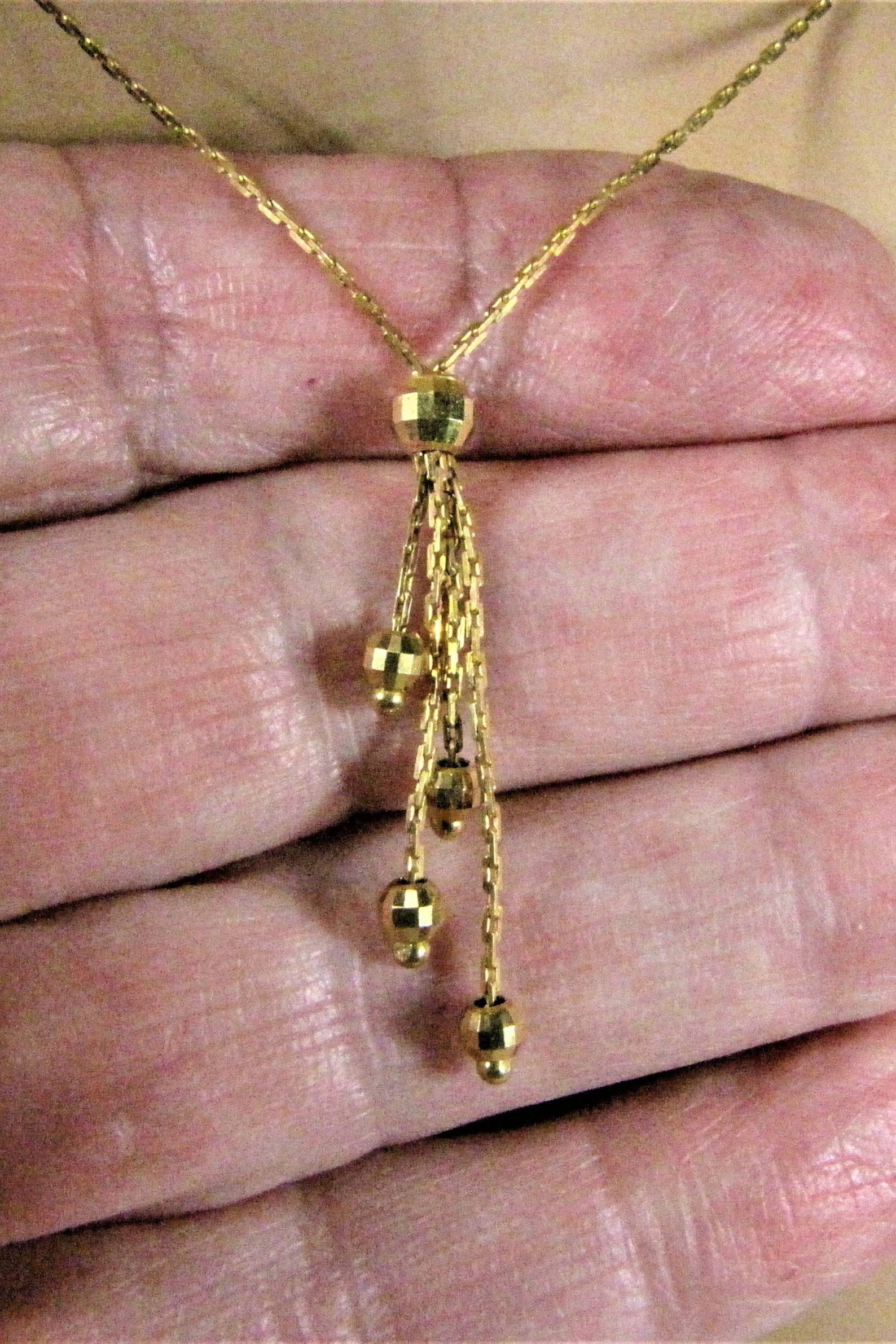 14k Gold Y Lariat Choker Necklace Dainty and Delicate Etsy