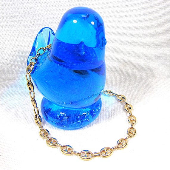 14K Solid Gold Link Bracelet, Unique Anchor or Ma… - image 9