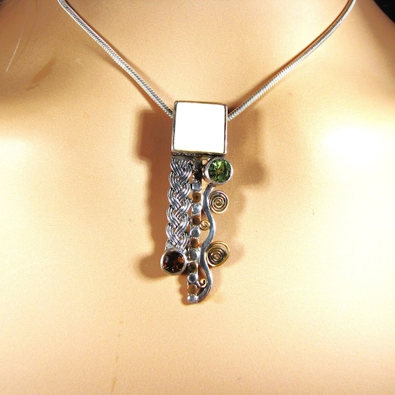 Irresistible Sterling Silver Gemstone Pendant Neck