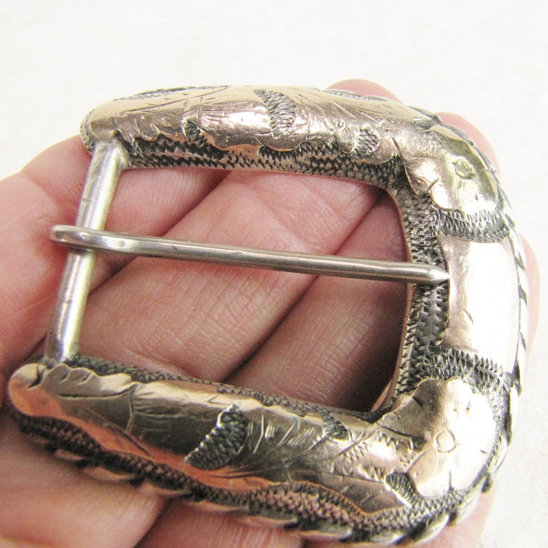 Sterling Silver and 9K Gold Rodeo Custom Fancy Belt buckle Etsy