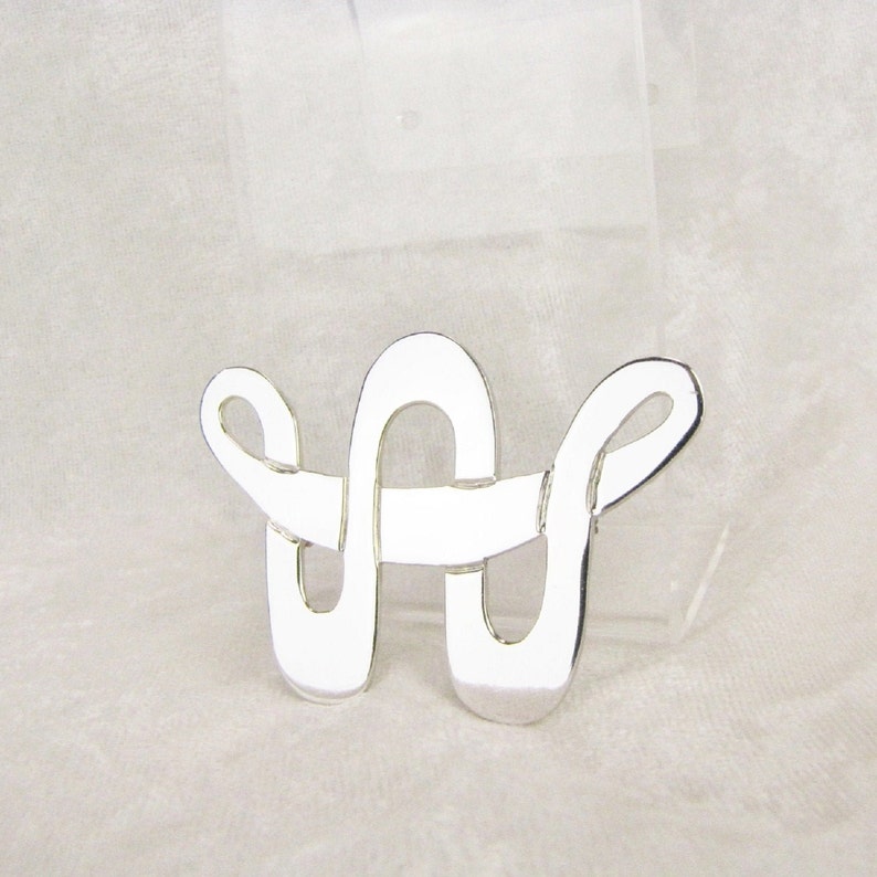 Unique Large Geometric Artisan Statement Brooch Vintage Sterling Silver Modernist Collar Infinity Brooch Pin Fine Mexican Jewelry