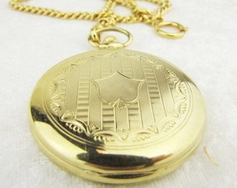 Vintage Men's Gold Plated Pocket Watch & Chain, Groom, Graduation, Retirement, Fathers Day Gifts For Him, Swiss Quartz Movements,