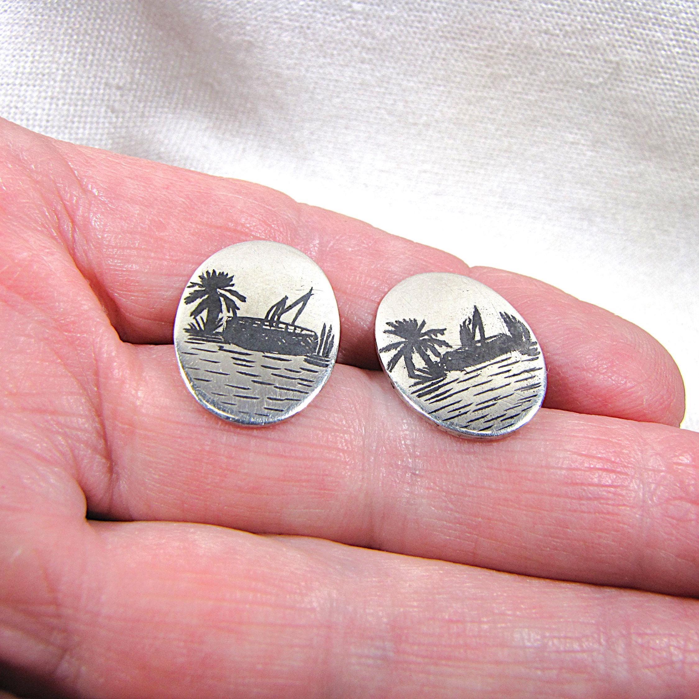 Sterling Silver Vintage Chain Link Cufflinks for Men, Jewelry Suit ...