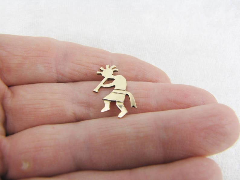 14K Solid Gold Single Earring Zuni Indian Tribal Mens Dangle Earring Western Native Men/'s Post Earring Father/'s Day Jewelry