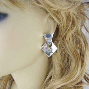 Bold Geometric Sterling Silver Modern Earrings, Unique Steampunk Screw Head Jewelry, Gift For Her, Wife, Mom, Girlfriend, Sister zdjęcie 1
