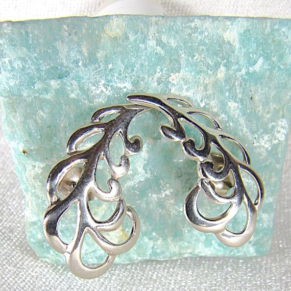 Sterling Silver Drop Leaf or Flower Earrings, Ear Climbers, Handmade, Fun and Dainty