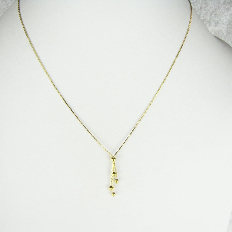 14k Gold Y Lariat Choker Necklace Dainty and Delicate Etsy