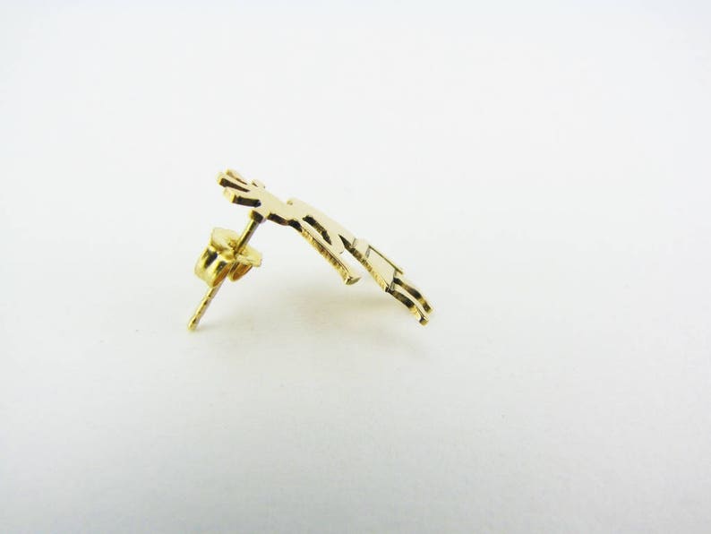 14K Solid Gold Single Earring Zuni Indian Tribal Mens Dangle Earring Western Native Men/'s Post Earring Father/'s Day Jewelry