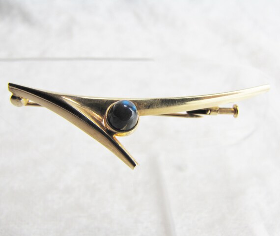 Brooch Pin, Modernist Designer 14K Fine Gold and … - image 4