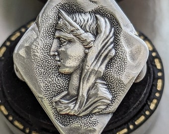 Antique SHIEBLER Sterling Silver Homeric Medallion Cuff 