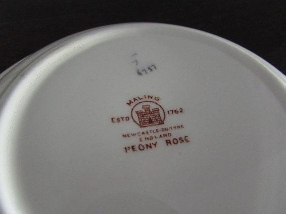 Vintage 1950s Peony Rose Serving Dish by Maling Made in England Lustreware