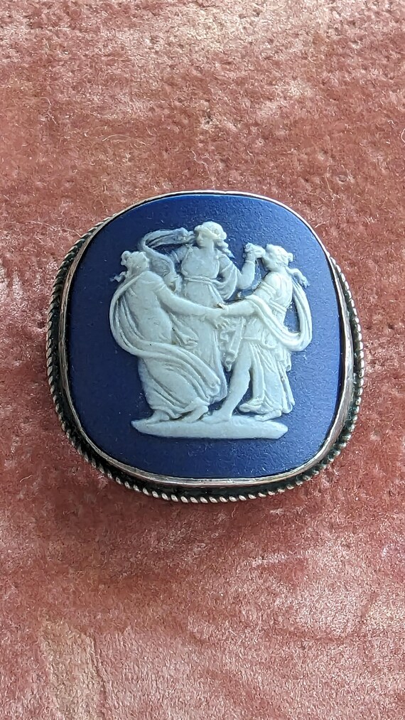 Vintage Three Graces Cobalt Blue Wedgwood Sterling