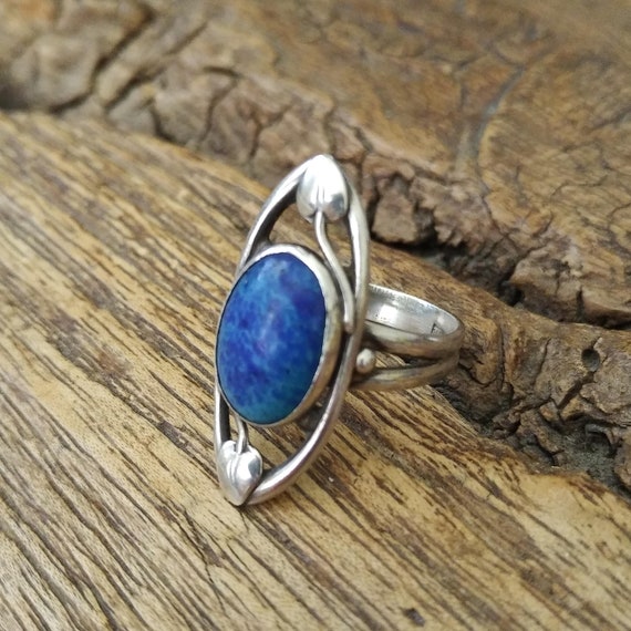 Antique Art Nouveau & Blue Stone Sterling Silver … - image 3