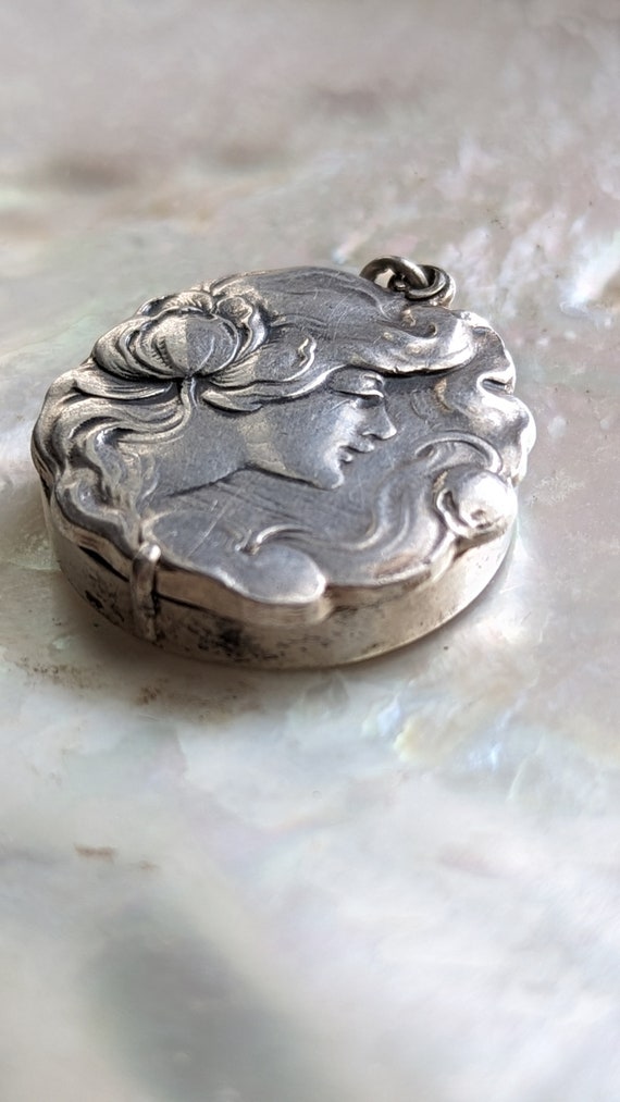 Antique Jugendstil/Art Nouveau 900 Silver Sliding… - image 3