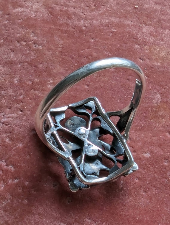 Antique Edwardian Sterling Silver Cherub Ring // … - image 6