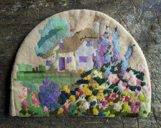 Vintage 1930s English Cottage Needlepoint Tea Cozy Cosy Etsy