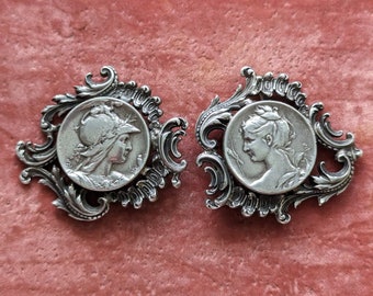 Goddess Artemis Silver Brooch signed Louis Rault - Etsy 日本