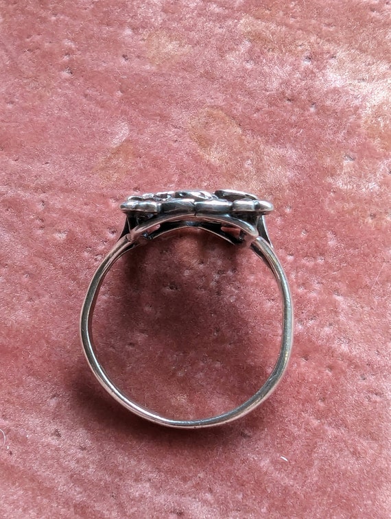 Antique Edwardian Sterling Silver Cherub Ring // … - image 5