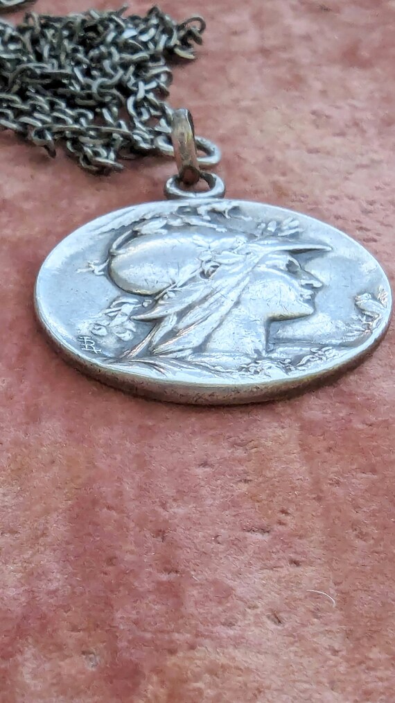 Antique French Silver Double Sided Goddess Athena… - image 4