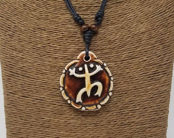 Coqui Taino Necklace - Tribal Frog Necklace - Brown Frog Necklace - Taino Jewelry - Taino Indian - Taino Necklaces - Puerto Rico Necklace