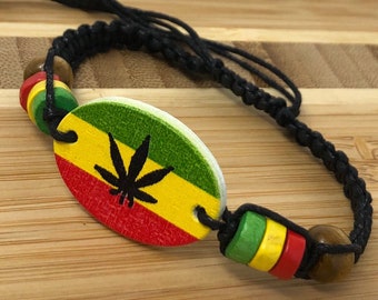 Rasta Bracelet - Rasta Braided Bracelet - Jamaican Bracelet - Rastafari Bracelet - Reggae Bracelet - Jamaican Jewelry Red Yellow Green Black