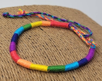 Rainbow Jewelry, Rainbow Bracelet, LGBTQ Bracelet, Gay Pride Bracelet, Braided Bracelet, Rainbow Braid, Friendship Bracelet, Handmade, Gay