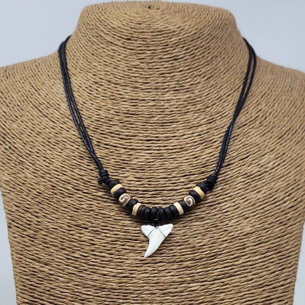 Shark Tooth Necklace - Hawaiian Necklace - Handmade Design - Shark Teeth Necklace - Shark Tooth Pendant Shark Teeth Pendant Surfer Necklace