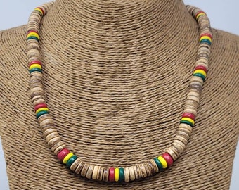 Rasta Necklace, Reggae Necklace, Wooden Necklace, Brown Necklace, Wooden Necklaces, Wooden Necklace long, wooden necklace, wood necklace