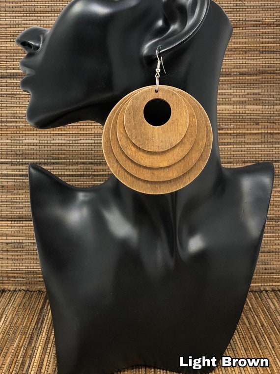 Wooden earrings online discount